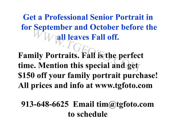 0 Family Portrait Fall $150 off